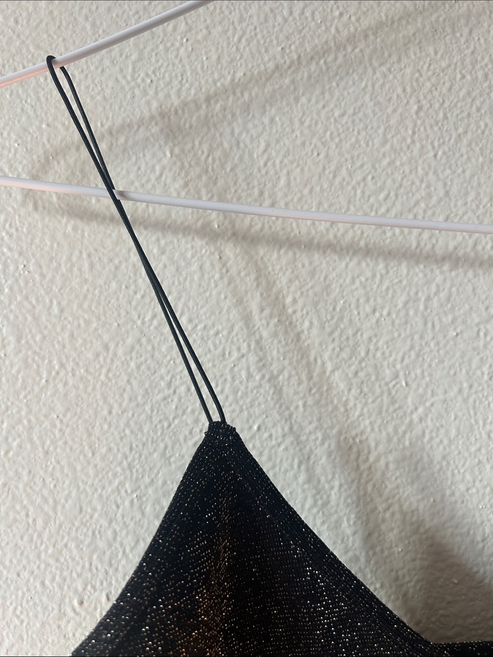 Intimately Free People - Black Sparkle V-Neck Spaghetti Strap Cropped Tank Top - Picture 5 of 6